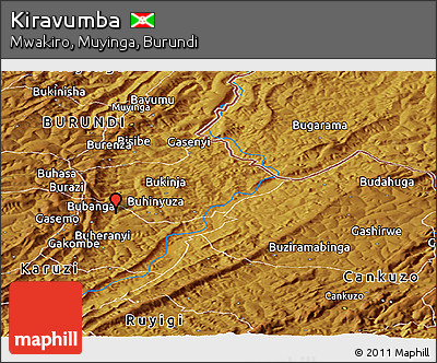 Physical Panoramic Map of Kiravumba
