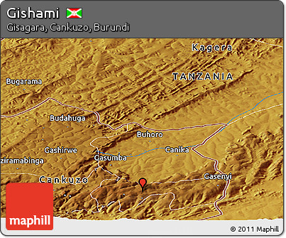 Physical Panoramic Map of Gishami