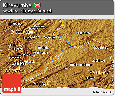 Physical Panoramic Map of Kiravumba