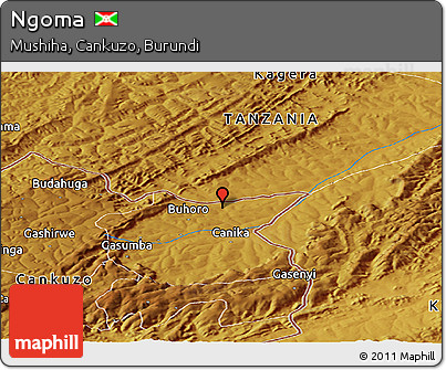 Physical Panoramic Map of Ngoma