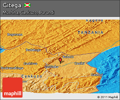 Political Panoramic Map of Gitega