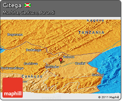 Political Panoramic Map of Gitega