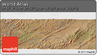 Satellite Panoramic Map of the Area around 2° 58' 32" S, 30° 40' 29" E