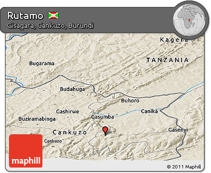 Shaded Relief Panoramic Map of Rutamo