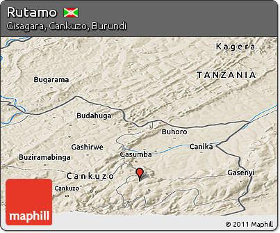 Shaded Relief Panoramic Map of Rutamo