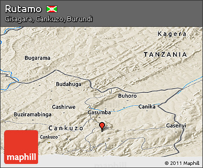Shaded Relief Panoramic Map of Rutamo