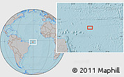Gray Location Map of the area around 2° 58' 32" S, 30° 31' 29" W, hill shading