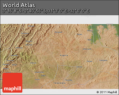 Satellite 3D Map of the Area around 2° 58' 32" S, 31° 31' 29" E