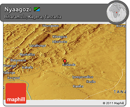 Physical Panoramic Map of Nyaagozi