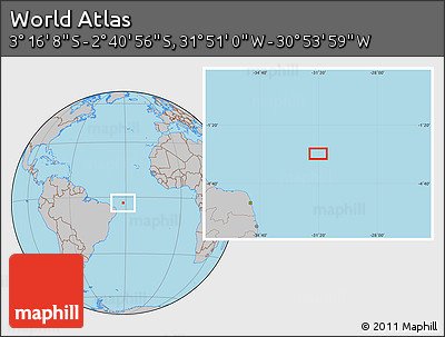 Gray Location Map of the Area around 2° 58' 32" S, 31° 22' 30" W