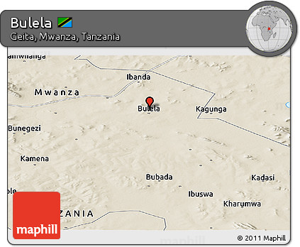 Shaded Relief Panoramic Map of Bulela