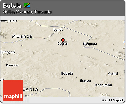 Shaded Relief Panoramic Map of Bulela