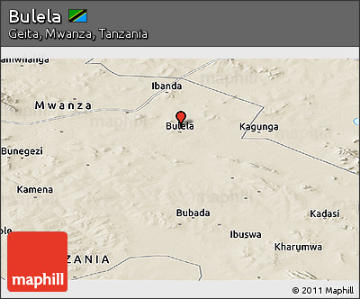 Shaded Relief Panoramic Map of Bulela