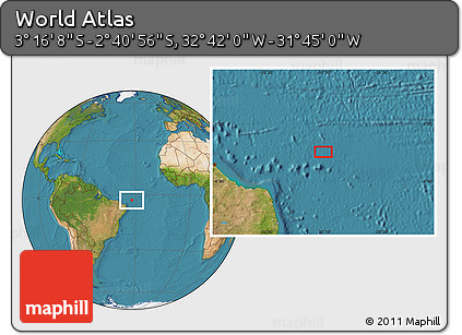 Satellite Location Map of the Area around 2° 58' 32" S, 32° 13' 30" W