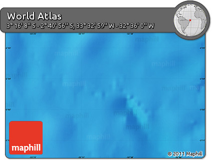 Shaded Relief Map of the Area around 2° 58' 32" S, 33° 4' 30" W