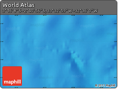 Shaded Relief Map of the Area around 2° 58' 32" S, 33° 4' 30" W
