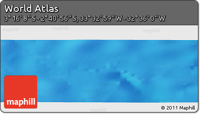 Physical Panoramic Map of the Area around 2° 58' 32" S, 33° 4' 30" W