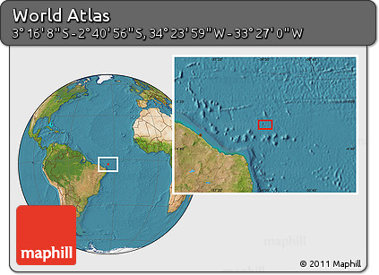 Satellite Location Map of the Area around 2° 58' 32" S, 33° 55' 29" W
