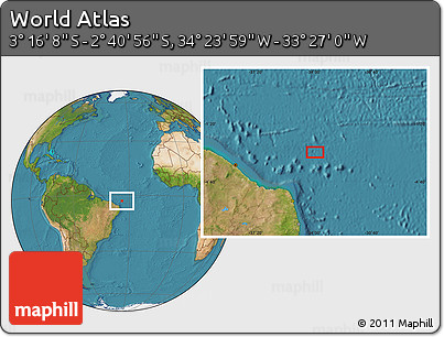 Satellite Location Map of the Area around 2° 58' 32" S, 33° 55' 29" W