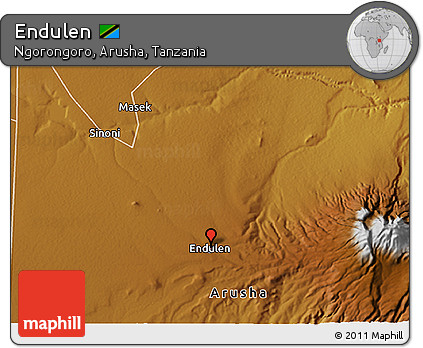 Physical 3D Map of Endulen