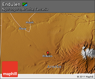 Physical 3D Map of Endulen