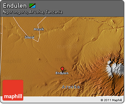 Physical 3D Map of Endulen