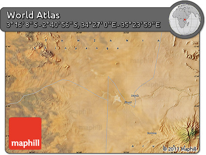 Satellite Map of the Area around 2° 58' 32" S, 34° 55' 29" E