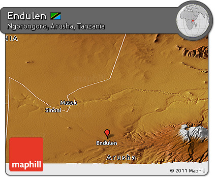 Physical Panoramic Map of Endulen