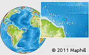 Physical Location Map of the area around 2° 58' 32" S, 34° 46' 29" W