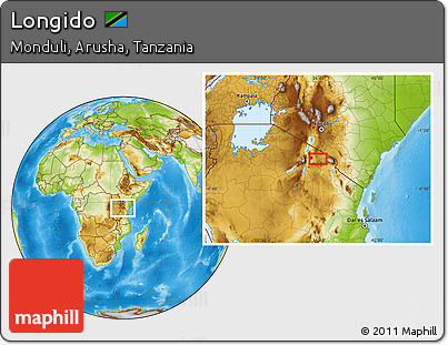 Physical Location Map of Longido
