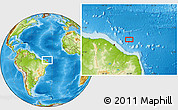 Physical Location Map of the area around 2° 58' 32" S, 36° 28' 30" W