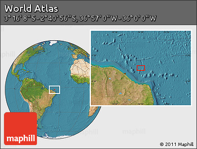 Satellite Location Map of the Area around 2° 58' 32" S, 36° 28' 30" W