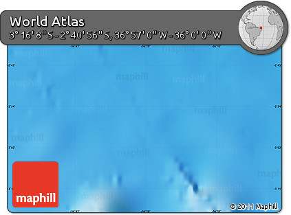 Physical Map of the Area around 2° 58' 32" S, 36° 28' 30" W