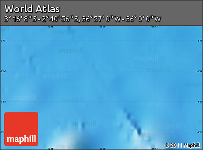 Physical Map of the Area around 2° 58' 32" S, 36° 28' 30" W
