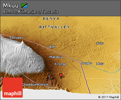 Physical Panoramic Map of Mkuu
