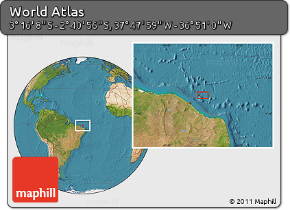 Satellite Location Map of the Area around 2° 58' 32" S, 37° 19' 30" W