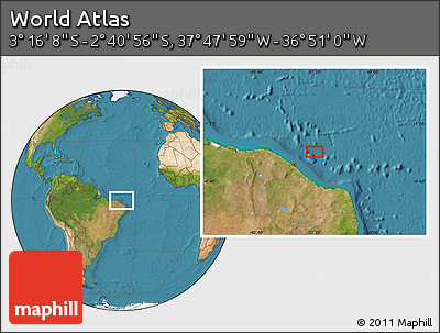 Satellite Location Map of the Area around 2° 58' 32" S, 37° 19' 30" W