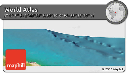Satellite Panoramic Map of the Area around 2° 58' 32" S, 39° 1' 29" W