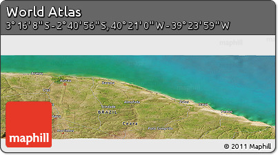 Satellite Panoramic Map of the Area around 2° 58' 32" S, 39° 52' 30" W