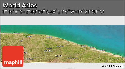 Satellite Panoramic Map of the Area around 2° 58' 32" S, 39° 52' 30" W