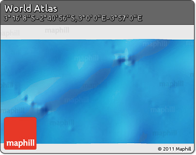 Physical 3D Map of the Area around 2° 58' 32" S, 3° 28' 30" E