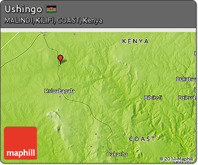 Physical 3D Map of Ushingo