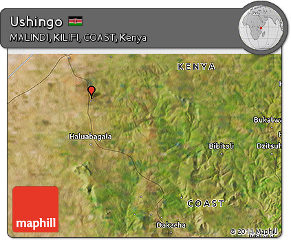Satellite 3D Map of Ushingo