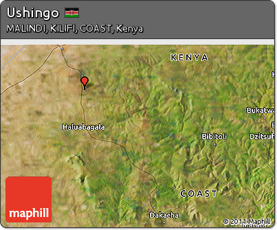 Satellite 3D Map of Ushingo