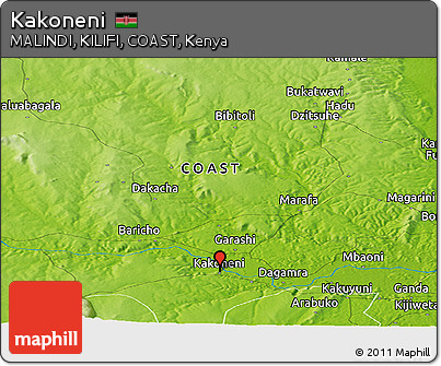 Physical Panoramic Map of Kakoneni