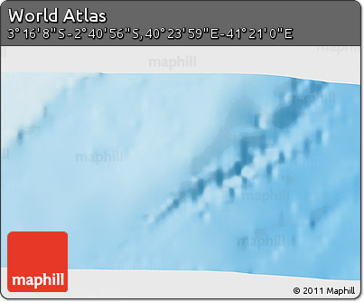 Shaded Relief 3D Map of the Area around 2° 58' 32" S, 40° 52' 30" E