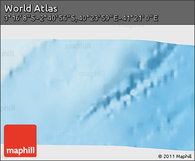 Shaded Relief 3D Map of the Area around 2° 58' 32" S, 40° 52' 30" E