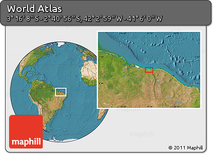 Satellite Location Map of the Area around 2° 58' 32" S, 41° 34' 30" W