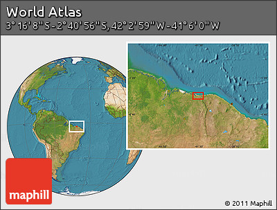 Satellite Location Map of the Area around 2° 58' 32" S, 41° 34' 30" W