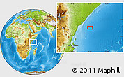 Physical Location Map of the area around 2° 58' 32" S, 42° 34' 30" E